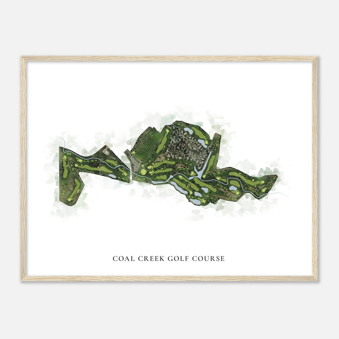 Coal Creek Golf Course Colorado Classic Detailed Watercolor Poster