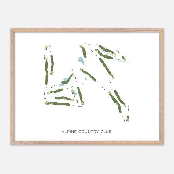 Alpine Country Club In Highland Utah Modern Watercolor Map Golfer Gift Golf Wall Art Golf Poster Print Course Layout
