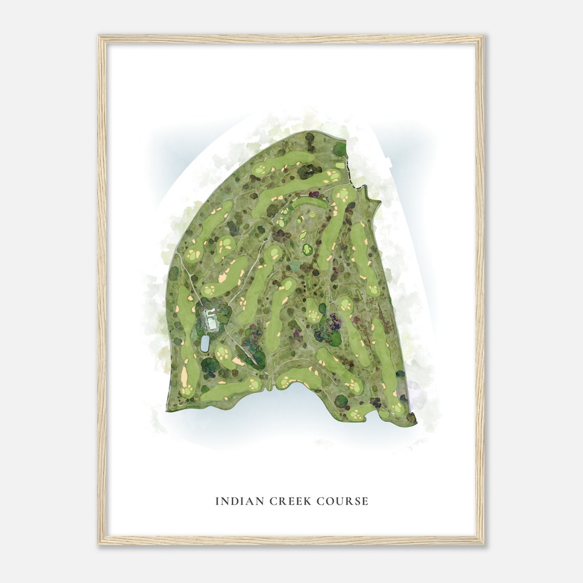 Indian Creek Course Florida Classic Watercolor Golf Map Poster