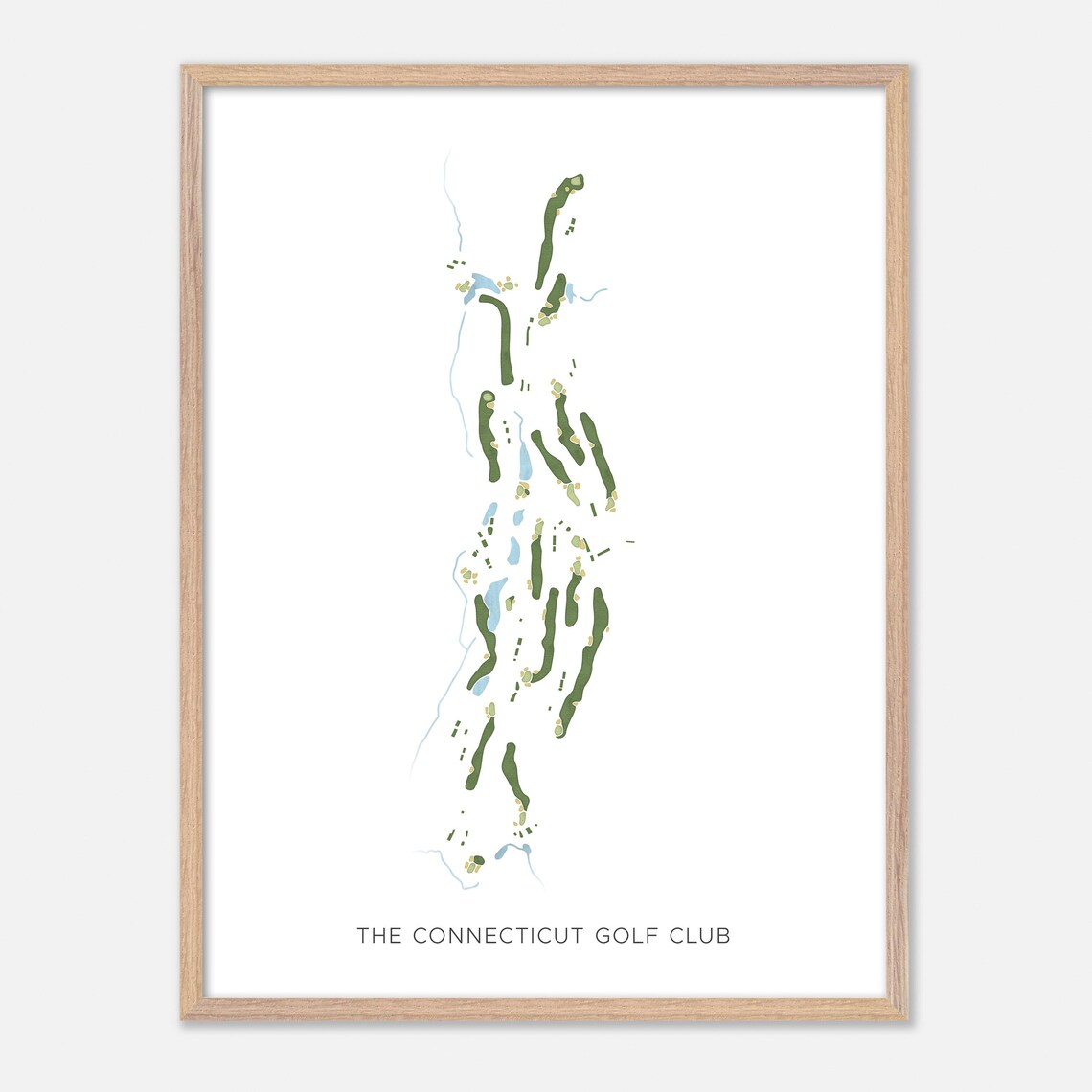 The Connecticut Golf Club Modern Watercolor Course Map Poster - Image 6