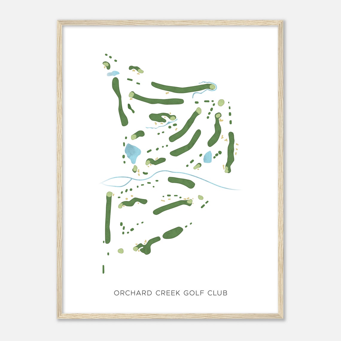 Orchard Creek Golf Club Modern Minimalist Watercolor Golf Map Wall Art - Image 2