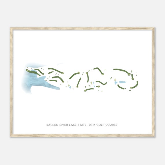 Barren River Lake State Park Golf Course Kentucky Modern Watercolor Map Golfer Gift Golf Wall Art Golf Poster Print Course Layout