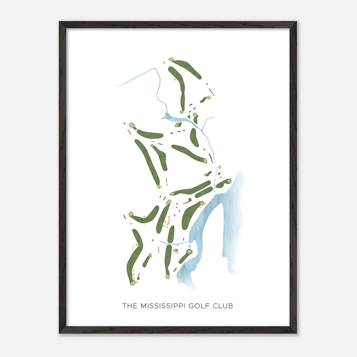 The Mississippi Golf Club Canada Modern Watercolor Course Map Poster - Image 2