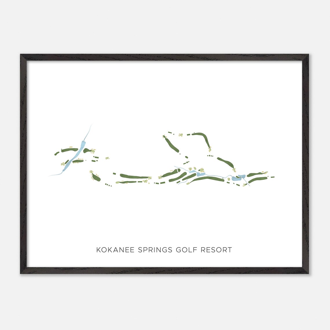 Kokanee Springs Golf Resort Modern Minimalist Watercolor Golf Map Poster - Image 4
