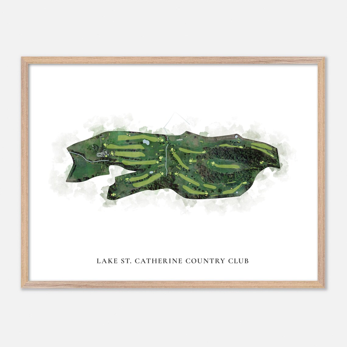 Lake St. Catherine Country Club Vermont Classic Watercolor Map Poster