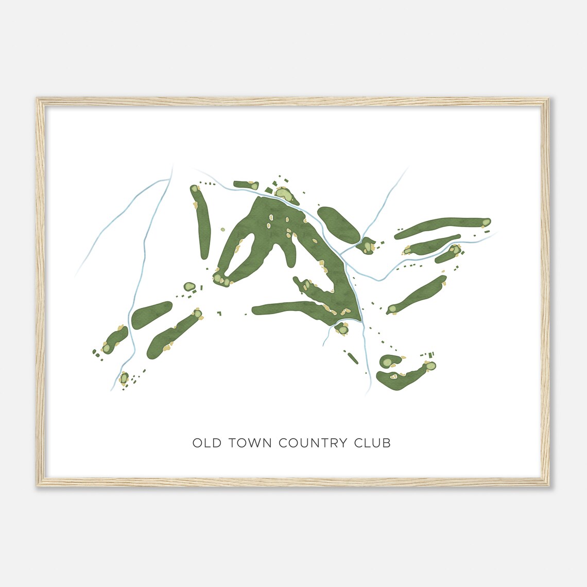 Old Town Country Club North Carolina Modern Watercolor Map Poster