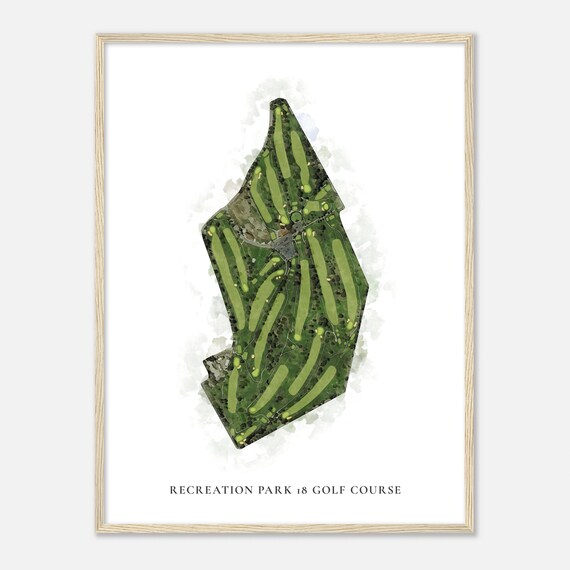 Recreation Park 18 Golf Course California Classic Watercolor Map Golfer Gift Golf Wall Art Golf Poster Print Course Layout