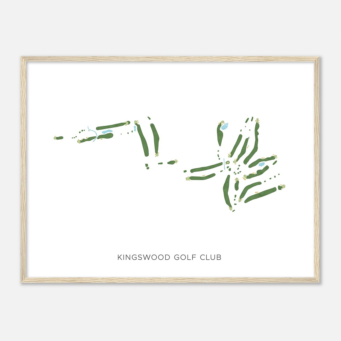 Kingswood Golf Club New Hampshire Modern Watercolor Map Poster