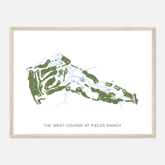 The West Course At Fields Ranch In Frisco Texas Modern Watercolor Map Golfer Gift Golf Wall Art Golf Poster Print Course Layout