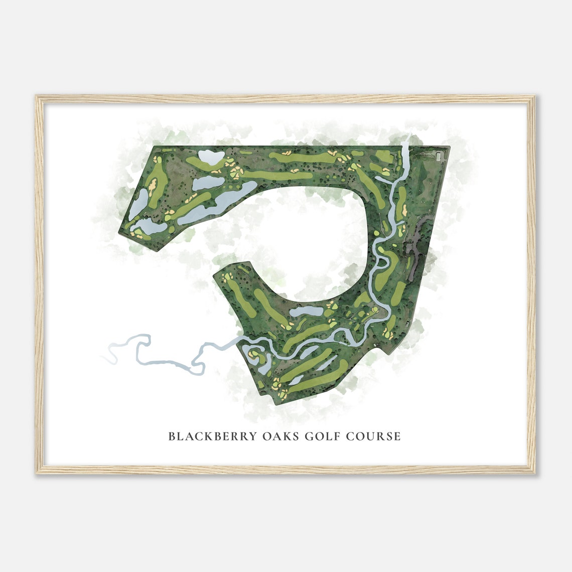 Blackberry Oaks Golf Course Illinois Classic Watercolor Map Golfer Gift Golf Wall Art Golf Poster Print Course Layout - Image 2