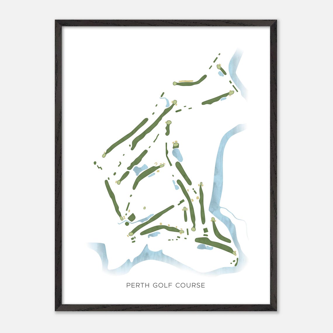 Perth Golf Course Canada Modern Minimalist Fairway Map Art Poster - Image 2