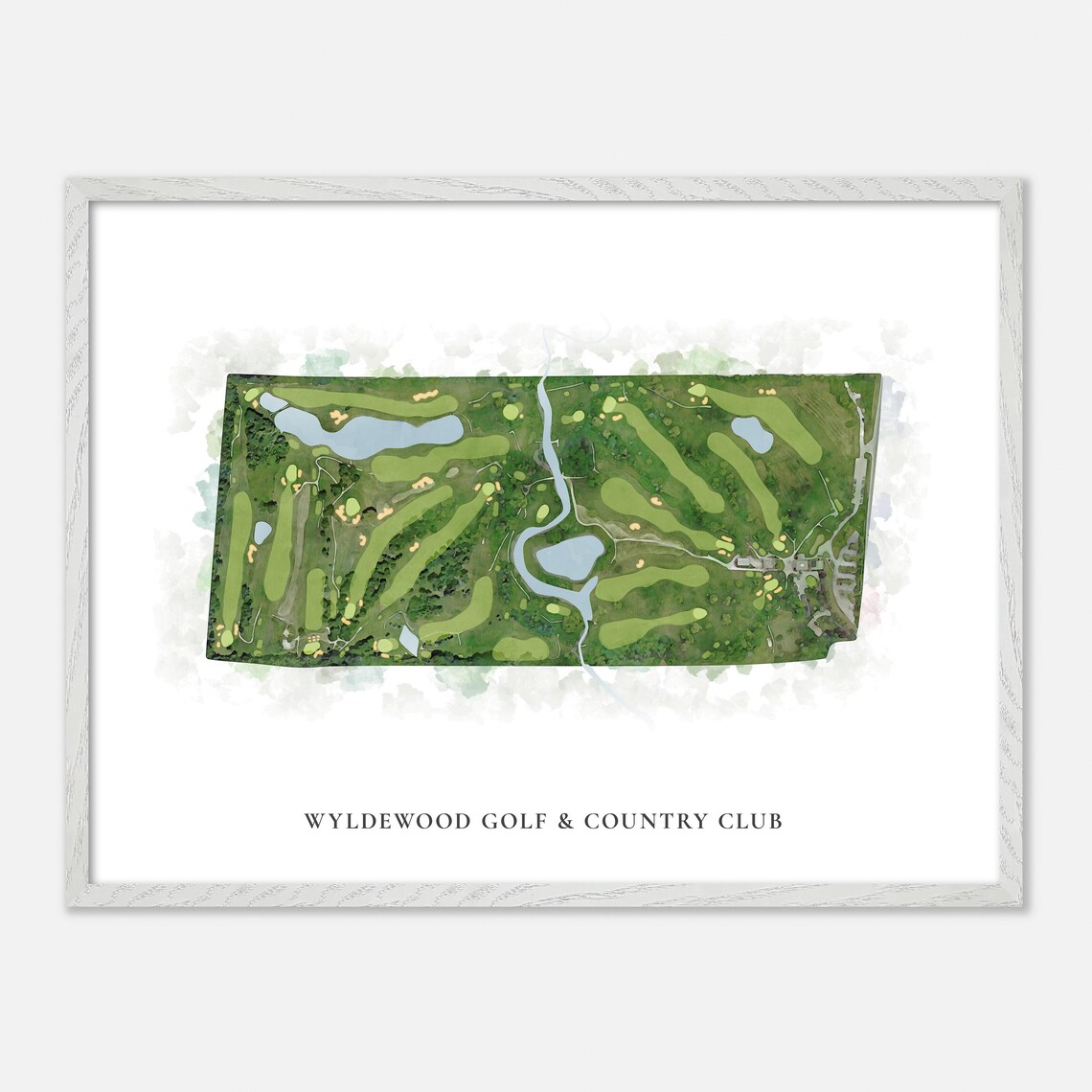 Wyldewood Golf & Country Club Classic Aerial Watercolor Golf Map Poster - Image 3