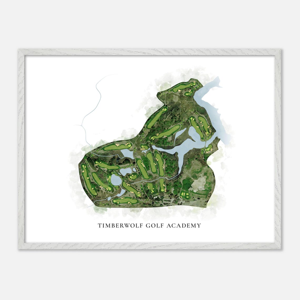 Timberwolf Golf Academy Classic Watercolor Course Layout Map Poster - Image 3