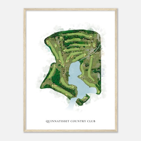 Quinnatisset Country Club Connecticut Classic Watercolor Map Golfer Gift Golf Wall Art Golf Poster Print Course Layout