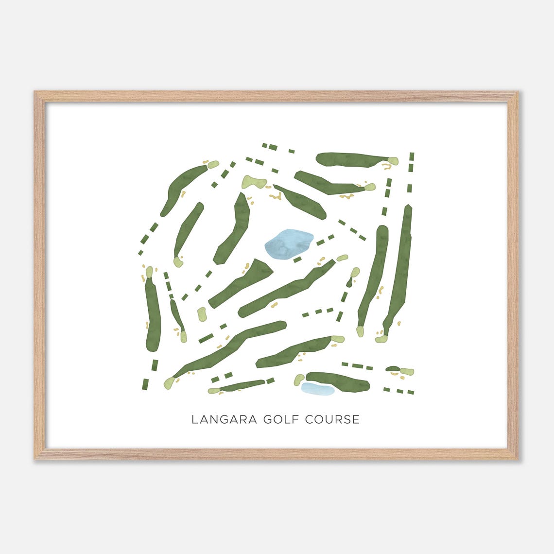 Langara Golf Course Vancouver Canada Modern Watercolor Map Poster