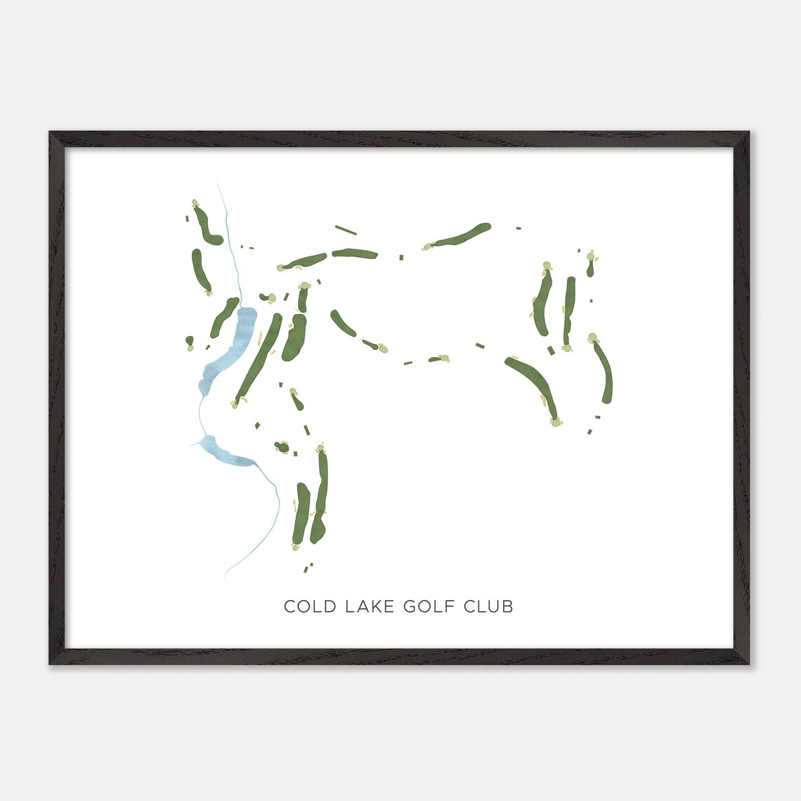 Cold Lake Golf Club Modern Watercolor Golf Course Map Poster - Image 4