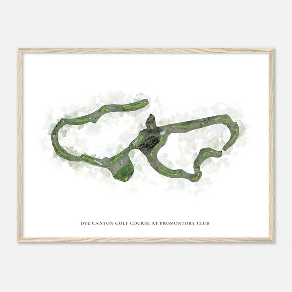 Dye Canyon Golf Course At Promontory Club Utah Classic Watercolor Map Golfer Gift Golf Wall Art Golf Poster Print Course Layout
