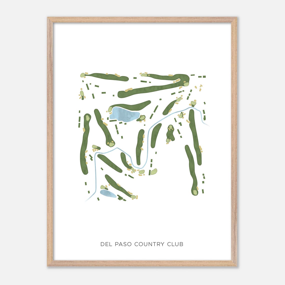 Del Paso Country Club Sacramento CA Modern Watercolor Map Poster - Image 2