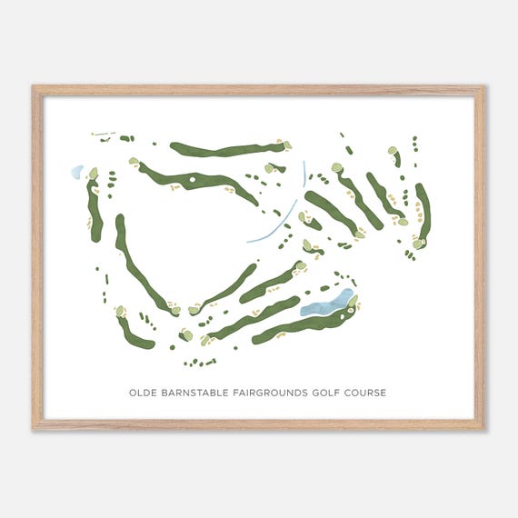 Olde Barnstable Fairgrounds Golf Course In Marstons Mills Massachusetts Modern Watercolor Map Golfer Gift Golf Wall Art
