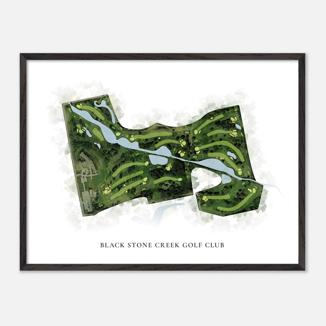 Black Stone Creek Golf Club Watercolor Map Art Golfer Gift Poster - Image 5