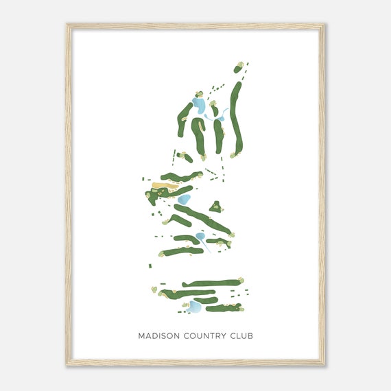 Madison Country Club Connecticut Modern Watercolor Map Golfer Gift Golf Wall Art Golf Poster Print Course Layout