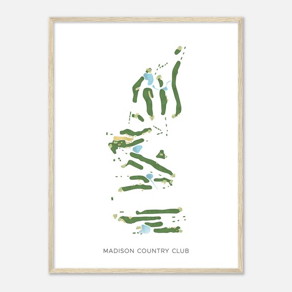 Madison Country Club Modern Minimalist Golf Course Map Poster
