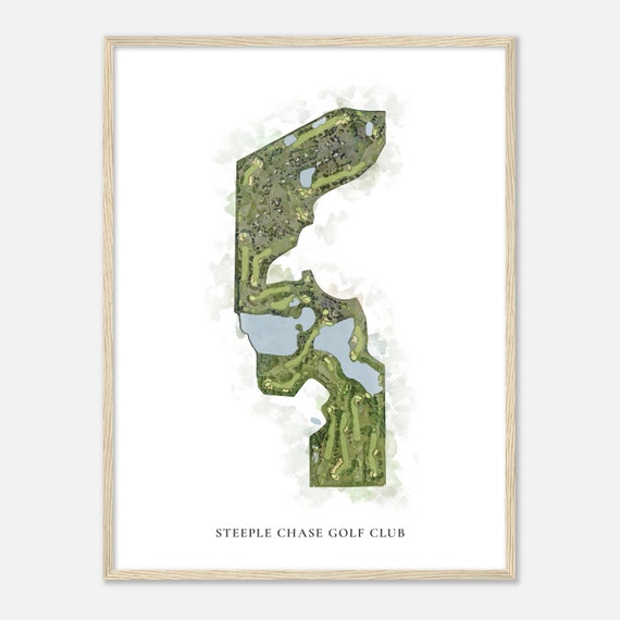 Steeple Chase Golf Club Illinois Classic Watercolor Map Golfer Gift Golf Wall Art Golf Poster Print Course Layout