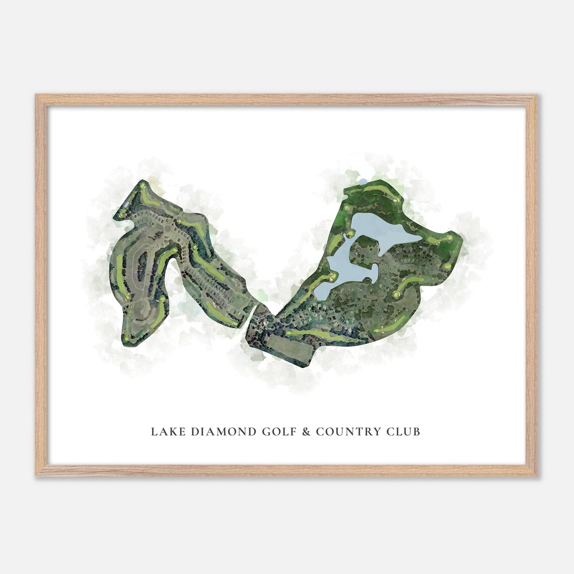 Lake Diamond Golf & Country Club Classic Watercolor Map Poster