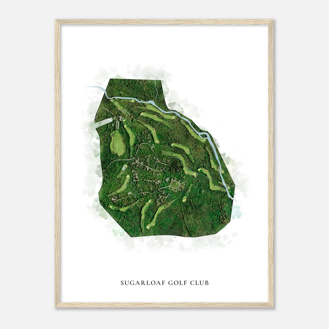 Sugarloaf Golf Club Maine Classic Watercolor Map Golfer Gift Golf Wall Art Golf Poster Print Course Layout - Image 2