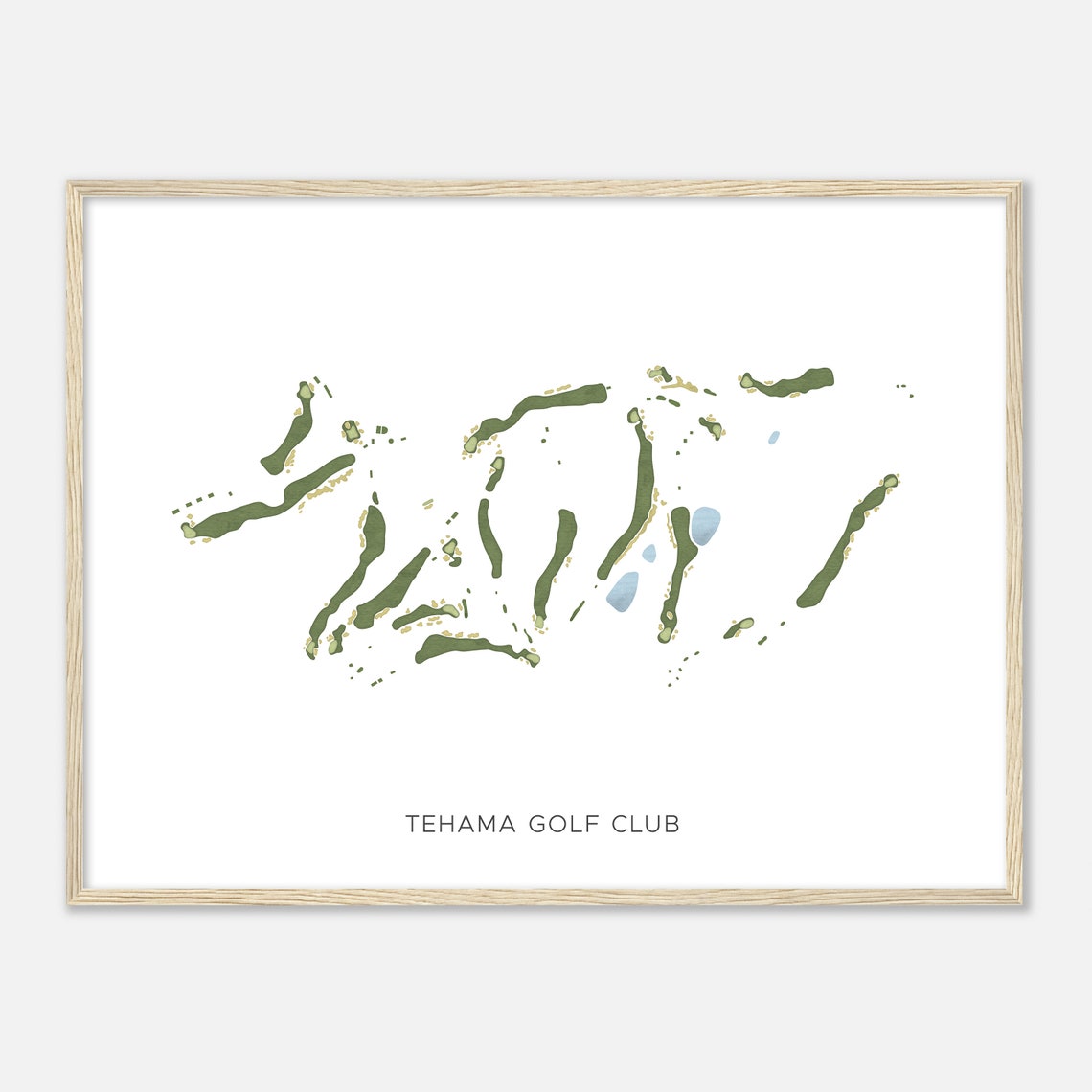 Tehama Golf Club California Modern Minimalist Golf Course Map Poster - Image 2