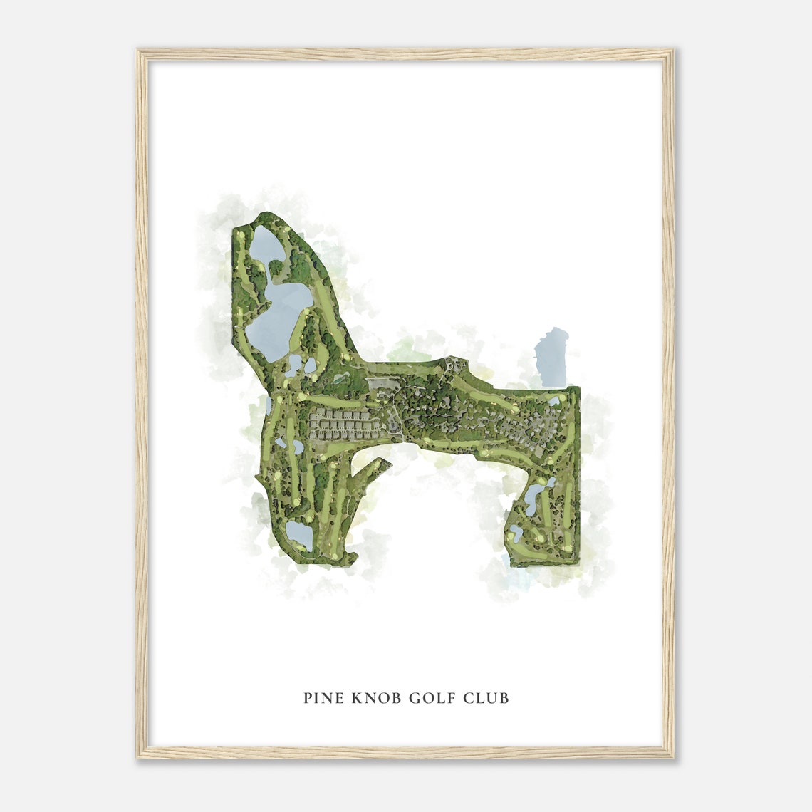 Pine Knob Golf Club Classic Aerial Watercolor Map Golfer Gift Poster - Image 2
