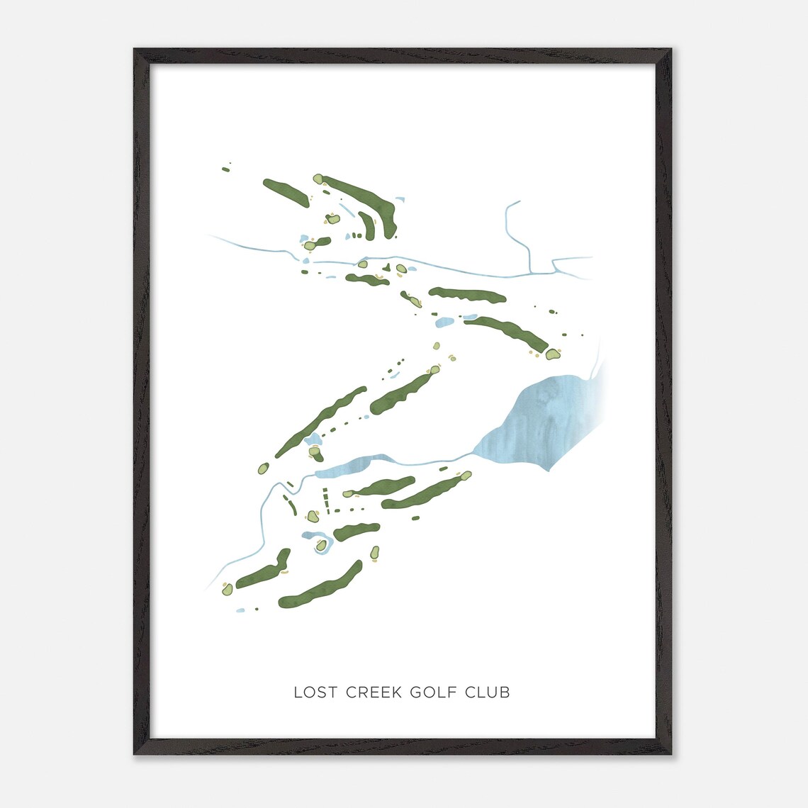 Lost Creek Golf Club Beaver Bank Canada Modern Watercolor Course Map Poster - Image 2