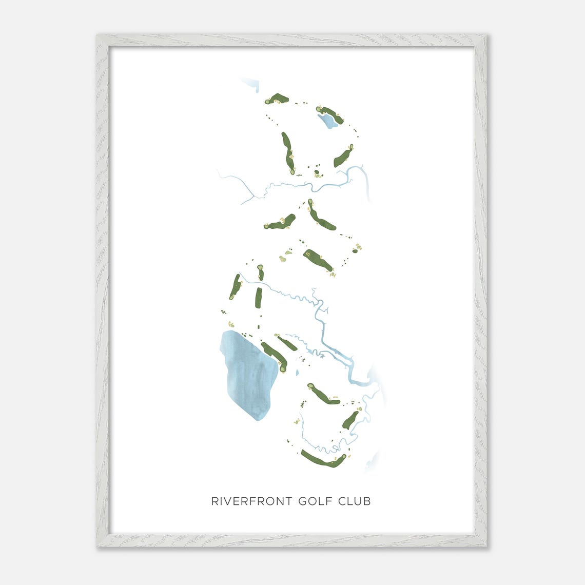 Riverfront Golf Club In Suffolk Virginia Modern Watercolor Map Golfer Gift Golf Wall Art Golf Poster Print Course Layout - Image 2