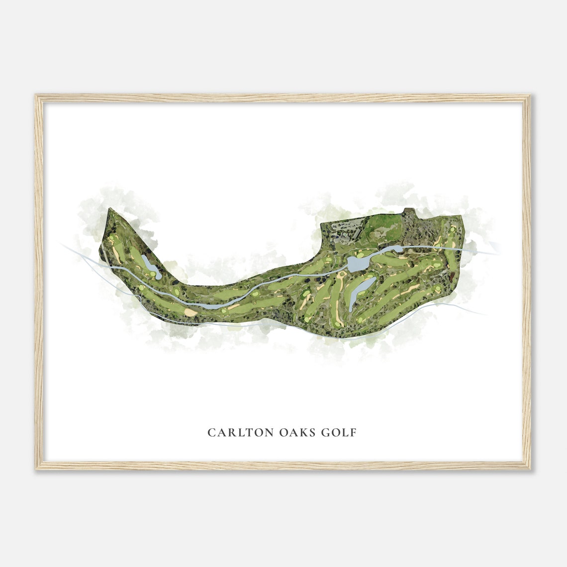 Carlton Oaks Golf Classic Aerial Watercolor Course Map Art Poster