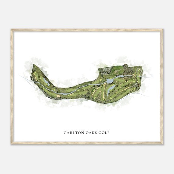 Carlton Oaks Golf California Classic Watercolor Map Golfer Gift Golf Wall Art Golf Poster Print Course Layout