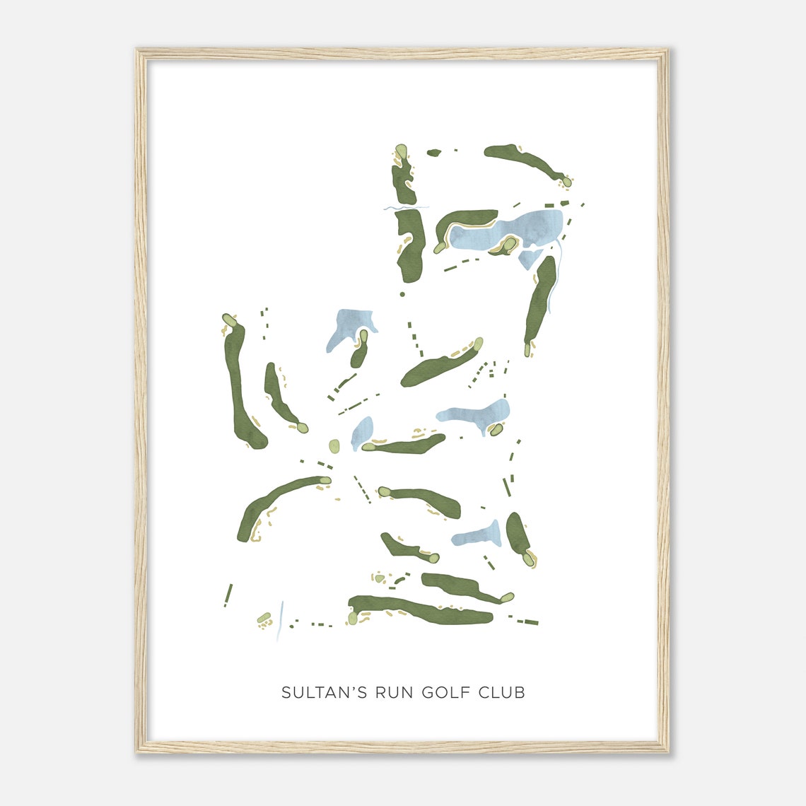 Sultan's Run Golf Club Minimalist Watercolor Map Golfer Gift Poster - Image 2
