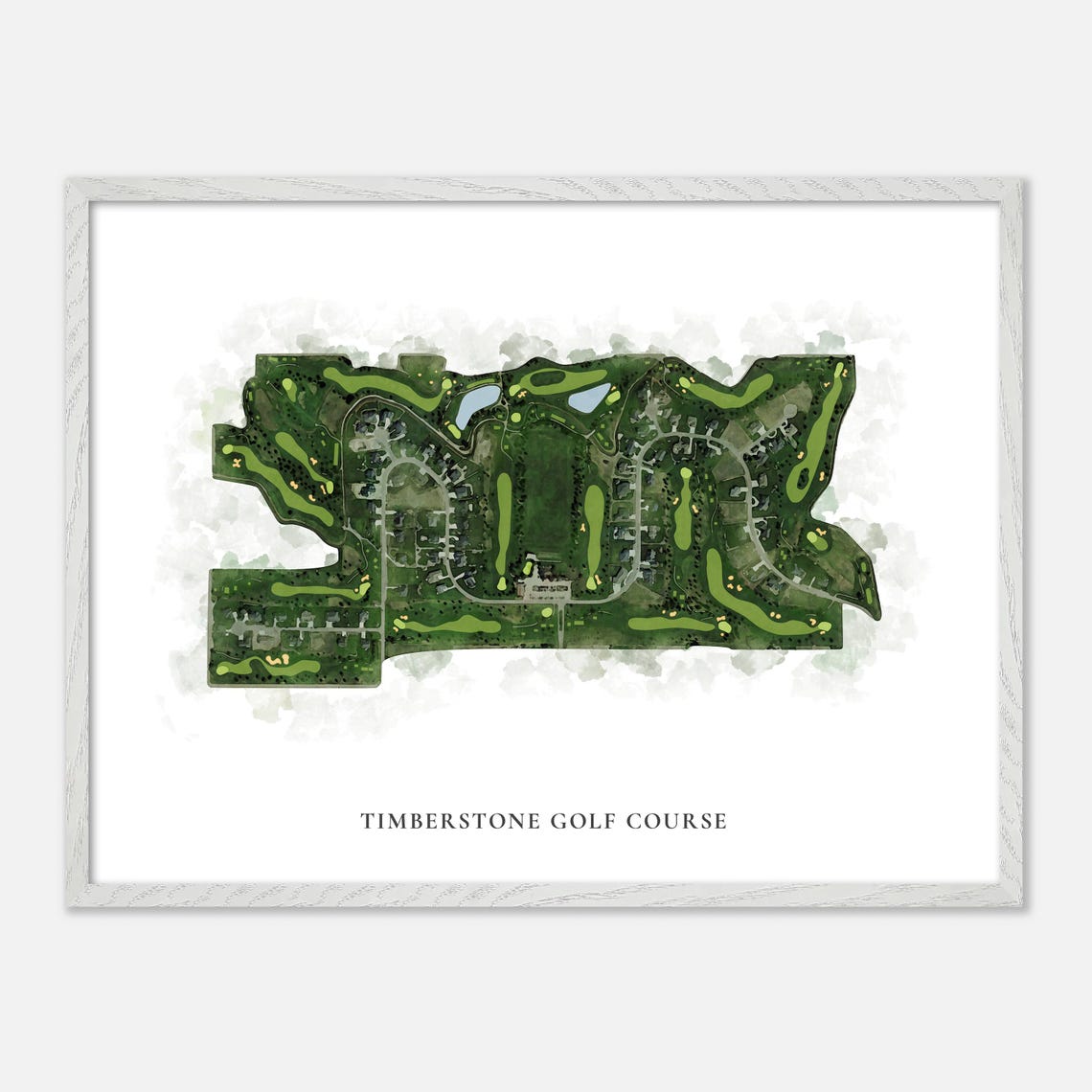 Timberstone Golf Course Classic Aerial Watercolor Map Poster - Image 4