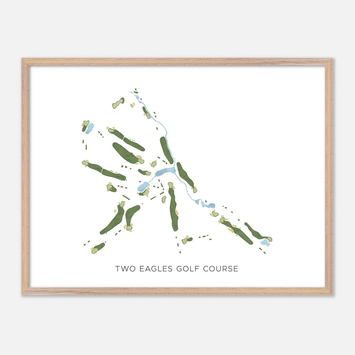 Two Eagles Golf Course Canada Modern Scenic Watercolor Map Poster
