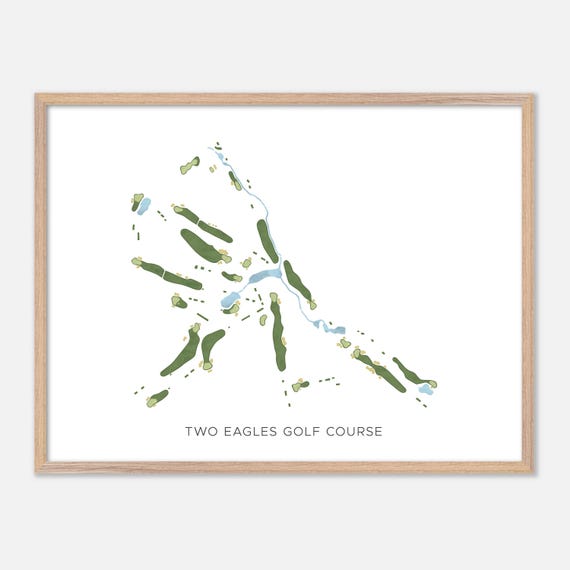 Two Eagles Golf Course In Canada Modern Watercolor Map Golfer Gift Golf Wall Art Golf Poster Print Course Layout