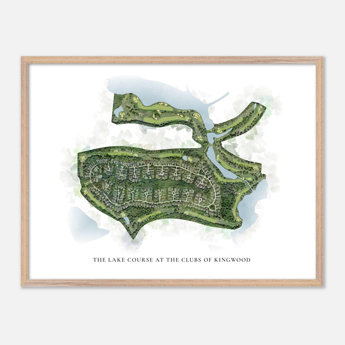 The Lake Course at the Clubs of Kingwood Classic Watercolor Map Poster
