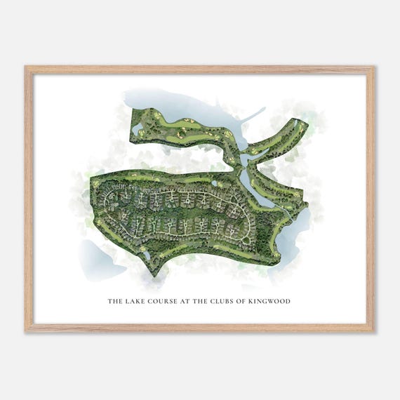 The Lake Course At The Clubs Of Kingwood In Kingwood Texas Classic Watercolor Map Golfer Gift Golf Wall Art Golf Poster Print