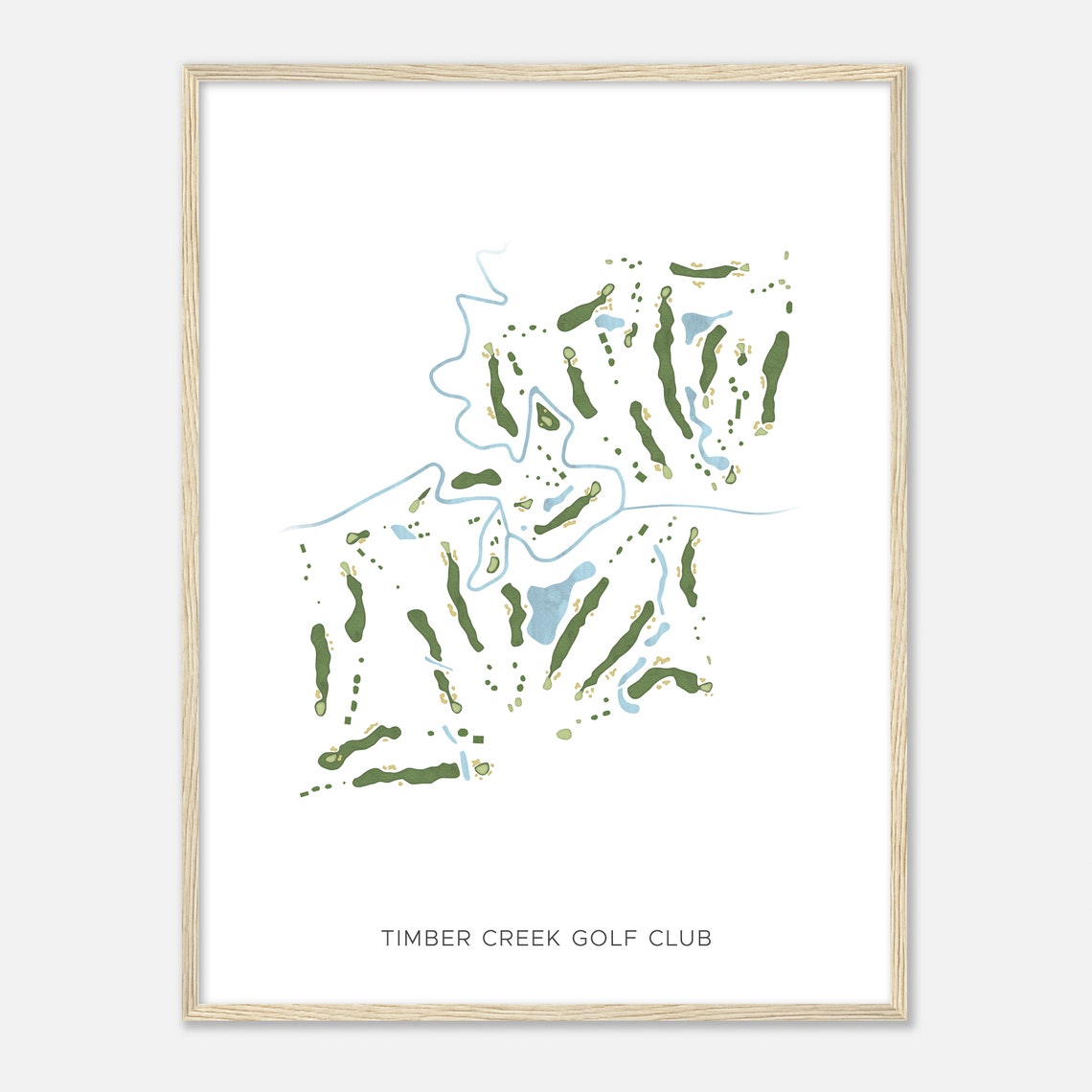 Timber Creek Golf Club Texas Modern Watercolor Map Art Poster