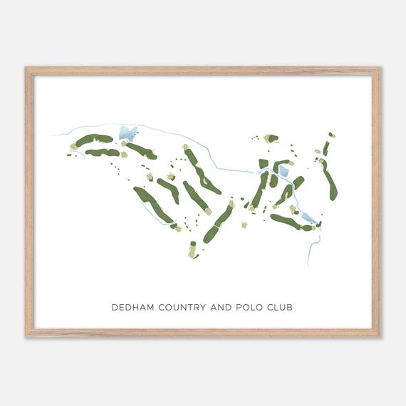 Dedham Country And Polo Club In Dedham Massachusetts Modern Watercolor Map Golfer Gift Golf Wall Art Golf Poster Print