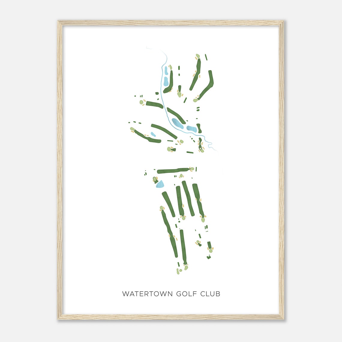 Watertown Golf Club Modern Watercolor Golf Course Map Art Poster - Image 2