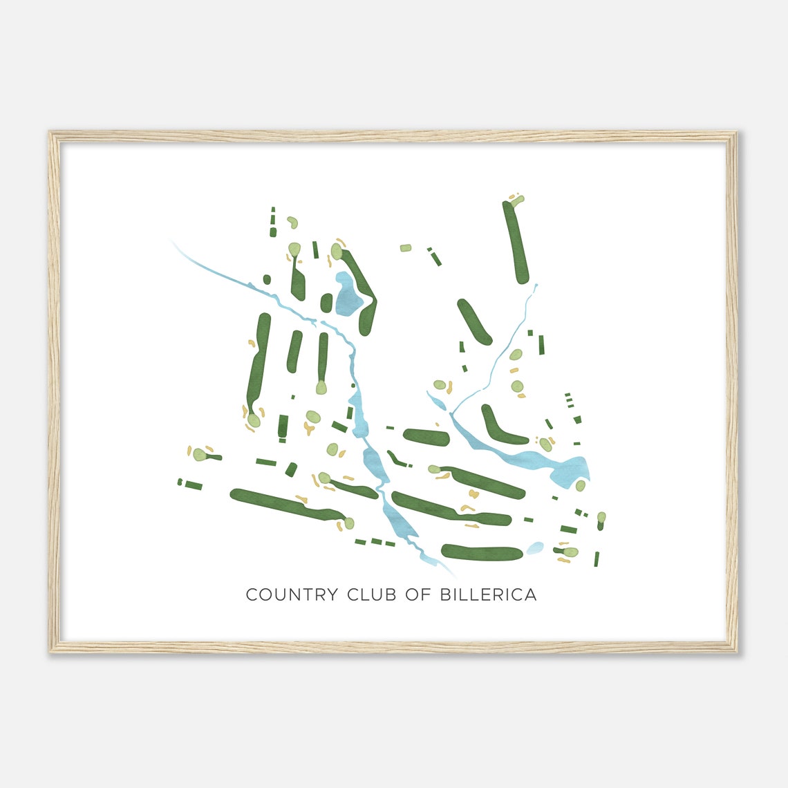 Country Club of Billerica Minimalist Fairway Line Course Map Poster - Image 2