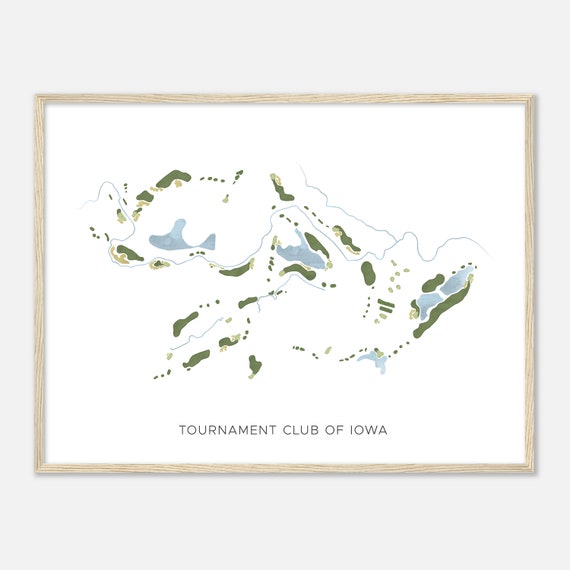 Tournament Club Of Iowa Iowa Modern Watercolor Map Golfer Gift Golf Wall Art Golf Poster Print Course Layout