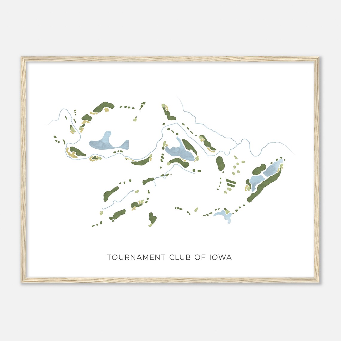 Tournament Club of Iowa Modern Minimalist Golf Course Map Poster