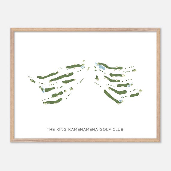 The King Kamehameha Golf Club In Wailuku Hawaii Modern Watercolor Map Golfer Gift Golf Wall Art Golf Poster Print Course Layout