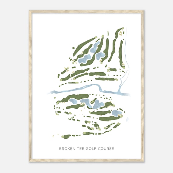Broken Tee Golf Course Colorado Modern Watercolor Map Golfer Gift Golf Wall Art Golf Poster Print Course Layout
