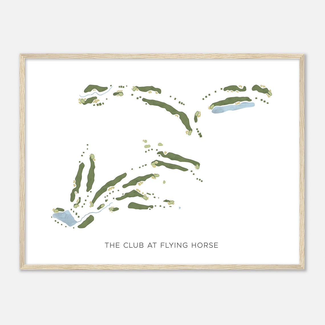 The Club at Flying Horse Watercolor Golf Map Minimalist Wall Poster - Image 2